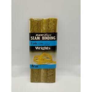Wrights Seam Binding Flexi-Lace 3 Yds 116 305 - Tea Tan 71 - Sewing Vintage 1980